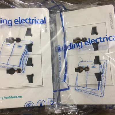 Ổ điện âm tường 3 chấu cắm đa năng K6-040 Sinoamigo, công suất 16A-220V nhập khẩu chính hãng