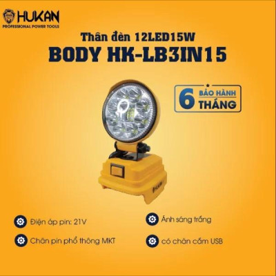THÂN ĐÈN 12LED 15W BODY HK-LB3IN15 HUKAN - HÀNG CHÍNH HÃNG