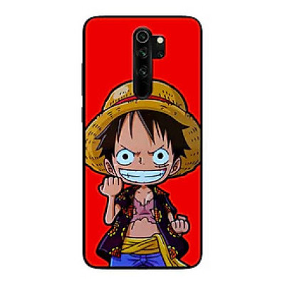 Ốp Lưng in cho Xiaomi Redmi Note 8 Pro Mẫu Mũ Rơm Nền Đỏ - Hàng Chính Hãng