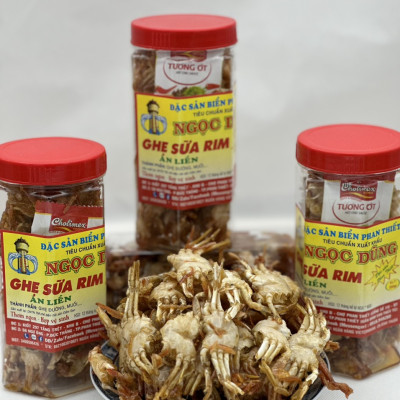 Ghẹ sữa rim gói (hộp) 1 kg đã chế biến ăn liền ngon ơi là ngon của shop Đặc Sản Biển Phan Thiết NGỌC DŨNG. Hạn sử dụng 12 tháng kể từ ngày đặt hàng