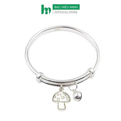 Vòng Tay Lắc Tay Cho Bé Bạc S99 Nguyên Chất Chuông Bóng Mix Nấm Dễ Thương LTE521 Điều Chỉnh Size
