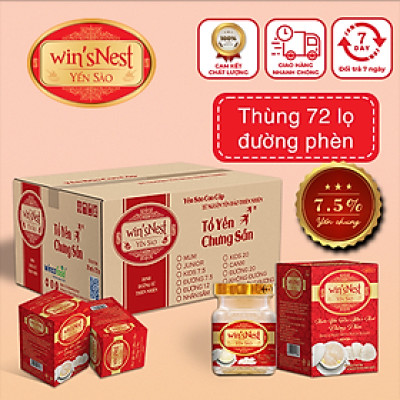 Thùng 72 lọ Nước Yến Sào win