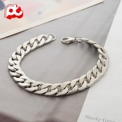 Lắc tay nam nữ cao cấp đẹp sang trọng titan kiểu lặc đơn trangsucpt kích cỡ 9mm màu trắng PTLTNA76