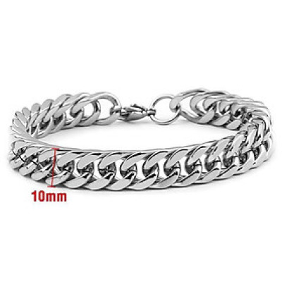 Vòng tay nam - Lắc tay nam titan kiểu lặc đôi titan cao cấp khóa bộ cao cấp inox trangsucpt PTLTNA15