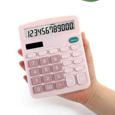 Máy Tính Để Bàn Dễ Thương 12 Số Dùng Pin & Năng Lượng Mặt Trời