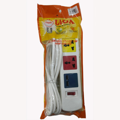 Ổ cắm đa năng có cổng sạc USB LIOA 3D32WNUSB 