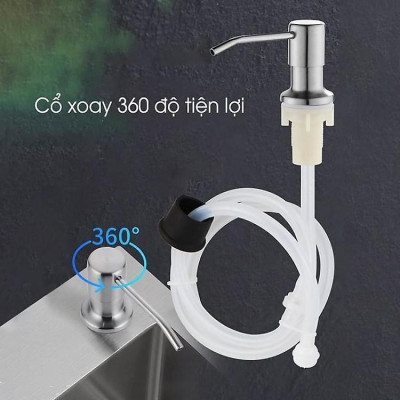 Bộ Vòi Xịt Nước Rửa Chén Inox 304 Gắn Bồn Rửa Chén Kèm Dây Nối Dài 100cm Tới Chai Nước Rửa Chén