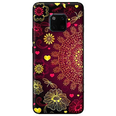 Ốp lưng in cho Huawei Mate 20 Pro mẫu Mandala Đỏ - Hàng chính hãng