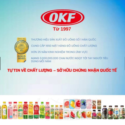 Nước ngọt có ga vị hoa anh đào OKF Hàn Quốc 350ML