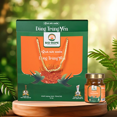 Combo 6 Hũ Yến Sào Cao Cấp Chưng Đông Trùng Hạ Thảo BIO HOPE - 1 Hộp 6 Hũ