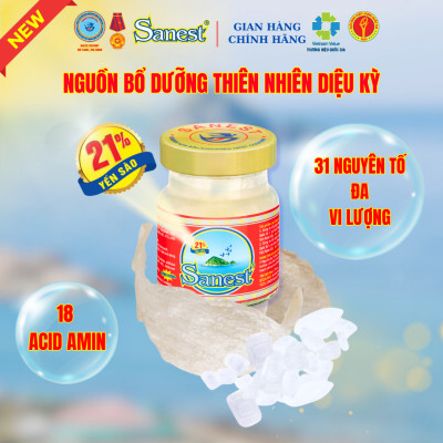  NEW [ Hộp 6 lọ quà tặng ] Nước Yến sào Khánh Hòa Sanest - Không đường