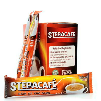 STEPPACAFE-Cà phê hoà tan 4in1 Collagen (Hộp 15 gói x 17g)