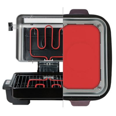 Lẩu nướng điện phủ gốm Ceramic 2 trong 1 Kuvings KMG-200B [4.0L] - Hàng chính hãng