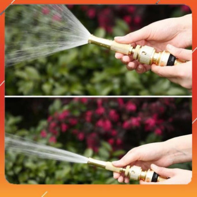 ️Evoucher Bộ dây vòi xịt nước rửa xe, tưới cây ,tăng áp 3 lần,loại 3m,5m 206587 cút sập,nối nhựa vàng+  móc khoá