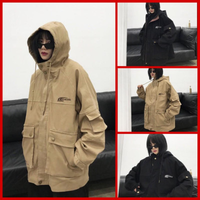 Áo Khoác Kaki Ngoại Thêu Logo Form Rộng ( kèm ảnh thật )