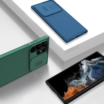 Ốp lưng chống sốc bảo vệ camera cho Samsung Galaxy S23 Ultra hiệu Nillkin Camshield Pro chống sốc cực tốt, chất liệu cao cấp, có khung & nắp đậy bảo vệ Camera - Hàng nhập khẩu
