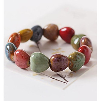 Vòng tay gốm trái tim lớn thời trang phong cách trẻ hàng xuất Nhật VGOM08