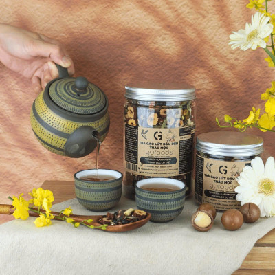 [Vị Thảo Mộc] Combo 2 Hộp Trà Gạo Lứt Đậu Đen GUfoods 200g/500g - Thanh Nhiệt, Giải Khát, Cải Thiện Giấc Ngủ