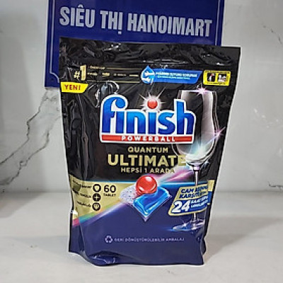 Viên Rửa Bát Finish Quantum 60 viên cao cấp (Mẫu mới dạng túi)