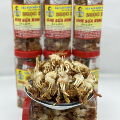 Ghẹ sữa rim gói (hộp) 1 kg đã chế biến ăn liền ngon ơi là ngon của shop Đặc Sản Biển Phan Thiết NGỌC DŨNG. Hạn sử dụng 12 tháng kể từ ngày đặt hàng