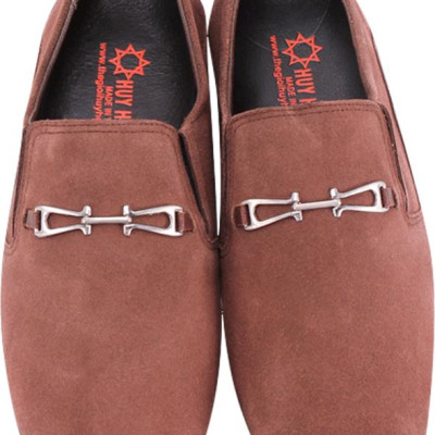 Giày Mọi Da Lộn Có Khóa Huy Hoàng HT7198 - Nâu