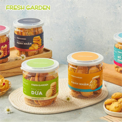 Bánh Quy Nướng Hạnh Nhân FRESH GARDEN Giàu Dinh Dưỡng Tốt Cho Sức Khỏe Hộp 100g