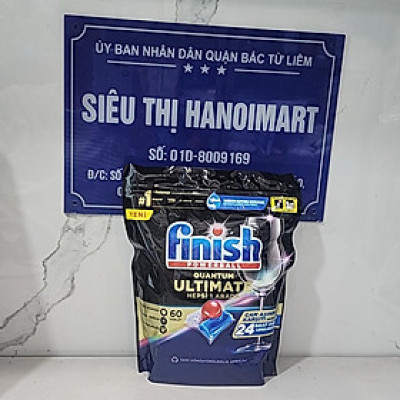 Túi 60 viên rửa chén Finish Quantum Max Dishwasher Tablets Lemon PTT025460 - hương chanh