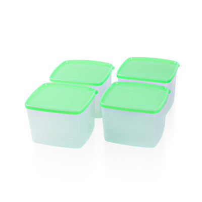 Bộ 4 Hộp Đựng Thực Phẩm Tupperware Square Round 840ml
