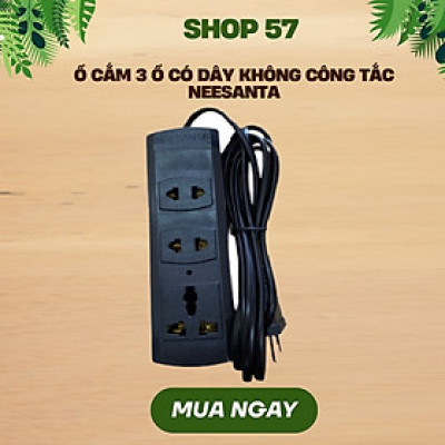  Ổ điện NEESANTA 3 ổ cắm có dây không công tắc màu đen hàng chính hãng