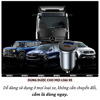 Tẩu củ sạc nhanh 35W cho xe hơi ô tô PD3.0 Type- C + USB-A QC3.0 hiệu WIWU Nano Lite cho iphone 17 16 15 14 13 12 iPad Vivo Oppo samsung cho Macbook - hàng nhập khẩu