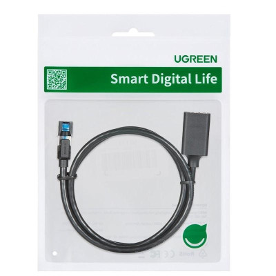 Ugreen UG40497NW192TK 0.5M Cat8 40Gbps Cáp nối dài mạng Lan - HÀNG CHÍNH HÃNG