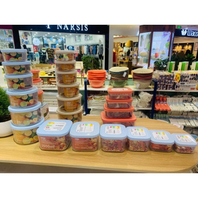 Bộ 3 Hộp Nhựa Đựng Thực Phẩm, Thức Ăn Hokkaido Tròn - Nhựa Cao Cấp Trong Suốt Bền Kín Chịu Nhiệt Cao Tiêu Chuẩn Nhật ( Tặng kèm khăn lau pakasa) 