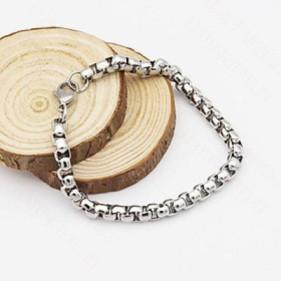 Lắc tay nam - Vòng Tay Nam Nữ Unisex Thời Trang Basic Kuu Clothes Màu Bạc Đen Titan - VT Trơn