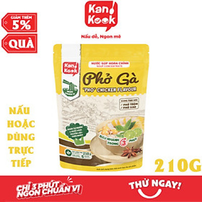 Nước Cốt Cô Đặc Vị Phở Gà KanKook Gói 210g Nấu/Trộn Ăn Liền Gia Vị Hoàn Chỉnh Chuẩn Vị Phở Sài Gòn