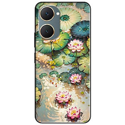 Ốp lưng cho Vivo Y03 - Y03T - Y18 - Y18S - Y18T - Y27 5G - Y28 4G - Y36 - Năm Sen Hồng Trắng - Hàng Chính Hãng