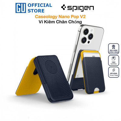 Ví Thông Minh Kiêm Chân Đế Có Nam Châm Spigen Caseology Dành Cho Điện Thoại iPhone, Dùng Được Ốp Có Sạc Từ Tính Hàng Chính Hãng