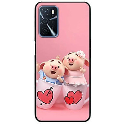 Ốp lưng dành cho Oppo A16 mẫu Hai Chú Heo Ly Cặp
