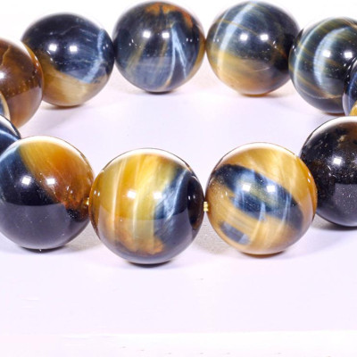 Vòng tay nam đá thạch anh mắt ưng AAA hạt đá 18mm mệnh thủy, mộc - Ngọc Quý Gemstones