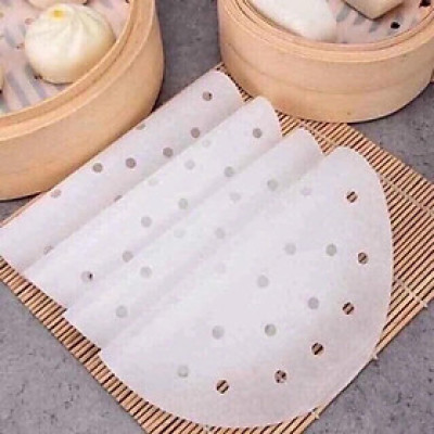 Set 500 Giấy nến hấp, nướng bánh, lót nồi chiên không dầu (22cm), đục lỗ, chống dính