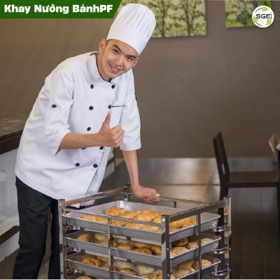 Khay Nhôm Nướng Bánh / Khay Lò Nướng Bánh SGE PF-Tray Chất Liệu Inox Tiêu Chuẩn Thực Phẩm. Có 2 Loại