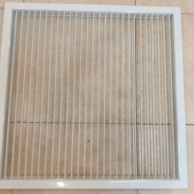 Cửa gió hồi nan bầu dục 600x600, cửa gió hồi điều hòa âm trần nhôm sơn tĩnh điện