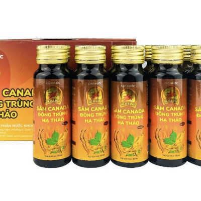 Cao nước Sâm Canada Đông trùng hạ thảo Healwa (1 hộp x 10 chai x 50ml) Tăng cường sức khỏe và hệ miễn dịch