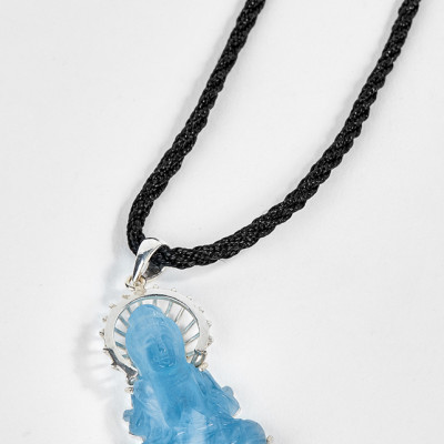 Mặt Dây Chuyền Phật Bà Quan Âm Aquamarine Ngọc Quý Gemstones