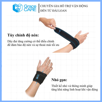 Đai Cố Định Cổ Tay Grace Care WB222 – Hỗ Trợ Cổ Tay Chơi Thể Thao, Gym, Giảm Đau Cổ Tay Khi Vận Động