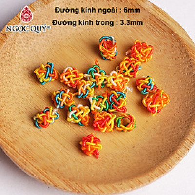 Combo 10 cái nút thắt vải chặn hoa văn nhỏ - Ngọc Quý Gemstones