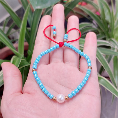 Vòng tay nữ thời trang kết hạt cườm mix hạt ngọc trai nuôi dễ thương