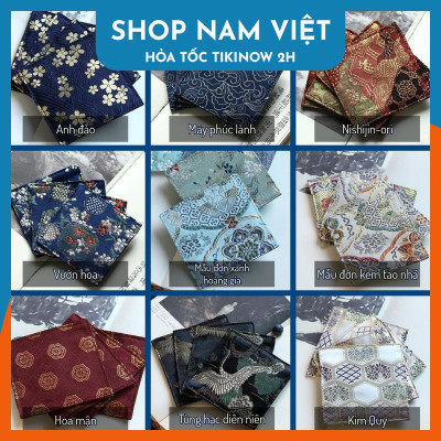 Lót Ly Thiền Trà, Lót Lư Xông Trầm Phong Cách Nhật Chất Vải Gấm Thêu Tao Nhã