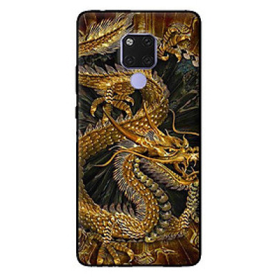 Ốp lưng in cho Huawei Mate 20 mẫu Rồng Nền Đen - Hàng chính hãng