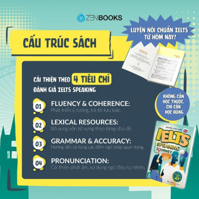 Sách - IELTS Speaking Journey: Lộ Trình Tự Học IELTS Speaking Từ Cơ Bản Đến Band 6.0 - Zenbook