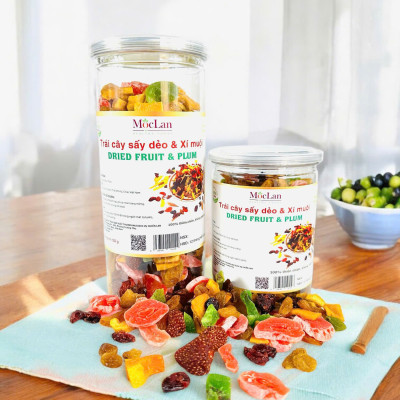 Trái cây sấy dẻo Mix các loại cao cấp cho ăn kiêng ăn vặt Mộc Lan 250g - 500g